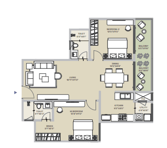 2 BHK Floor Plan