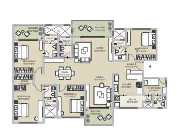 4 BHK Floor Plan